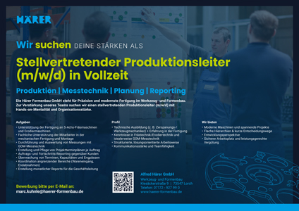 Haerer Stellenanzeige Stellv Produktionsleitung DE Vorschau